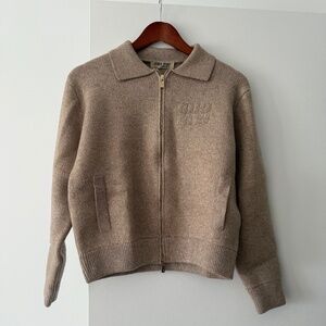 Miu Miu beige cardigan with zipper